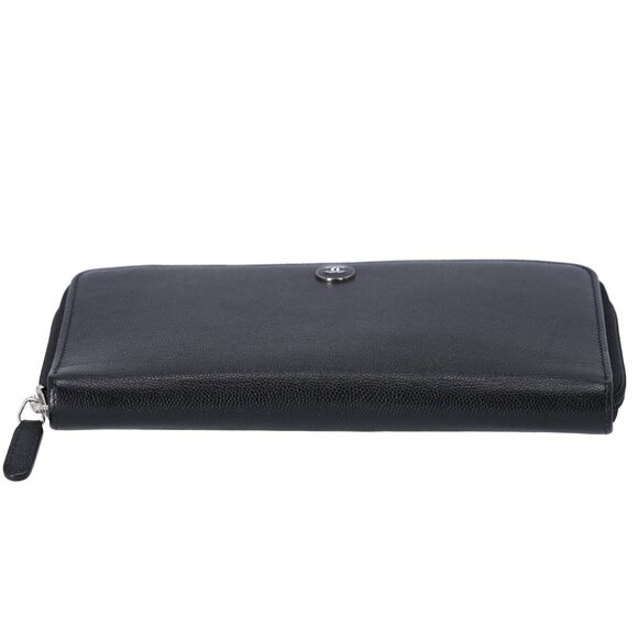CHANEL Unisex CC Button Business Wallet Black Grained Calfskin - Picture 5 of 7